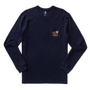 NEW DUCK HEAD men's original canvas clothier long sleeve t-shirt in maritime blu